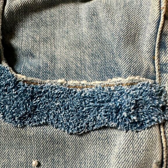 Jonathan Simkhai Embellished Pearl / Beaded distressed jeans NWOT 25 - Picture 7 of 12